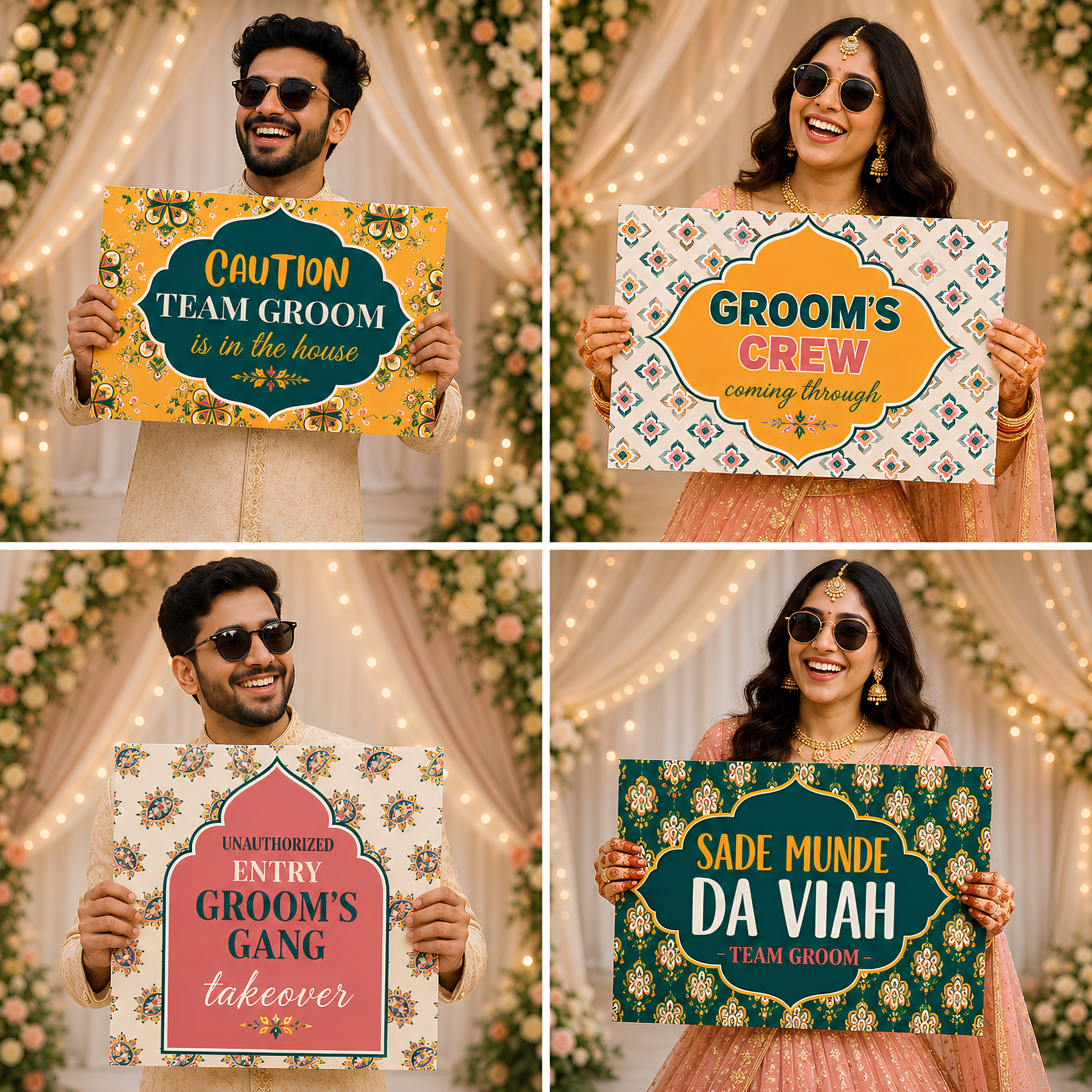 Team Groom Signs / Pujnabi Jaggo Crasher Wedding Sign