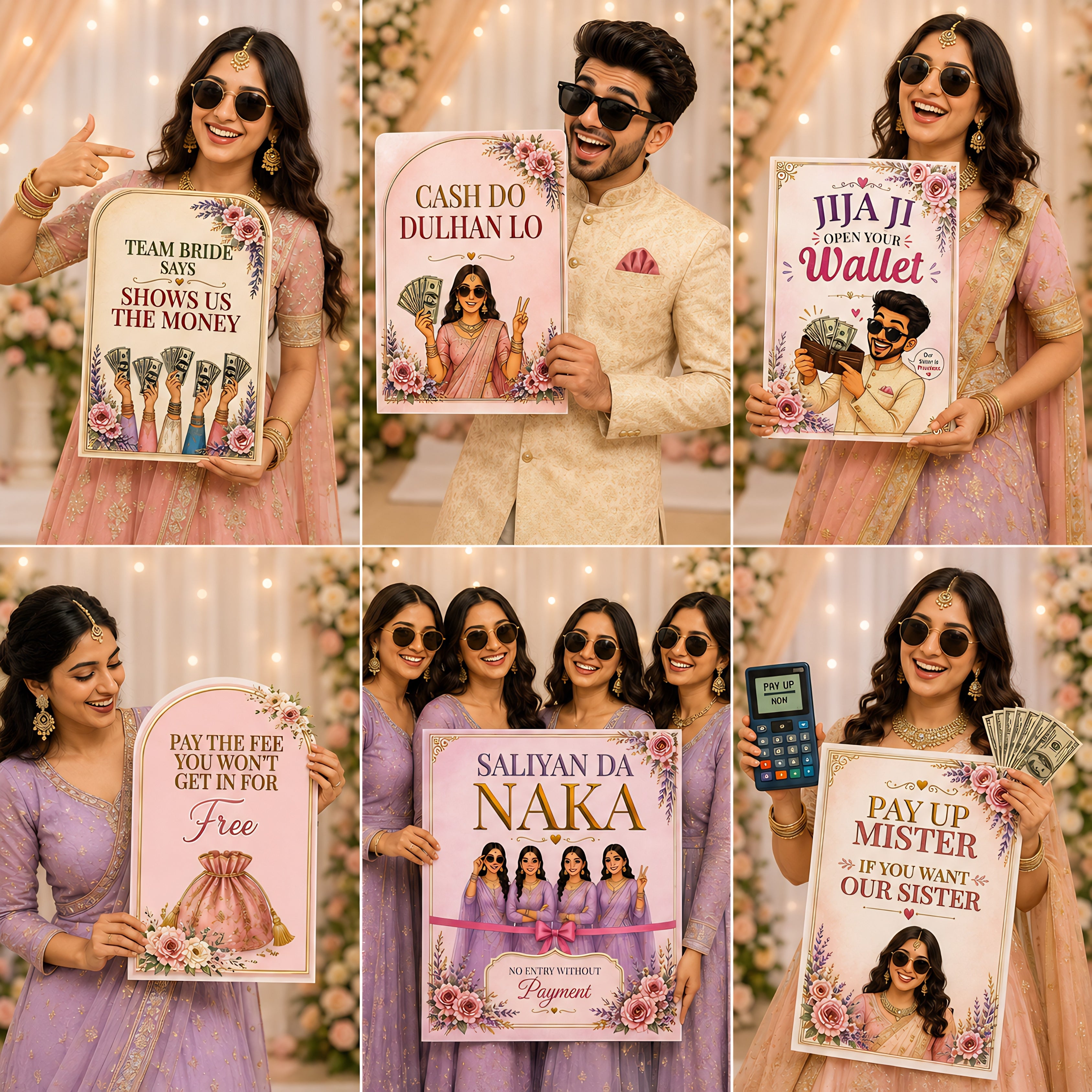 Doli Signs or Ribbon Ceremony Signs / Bridal Party Signage