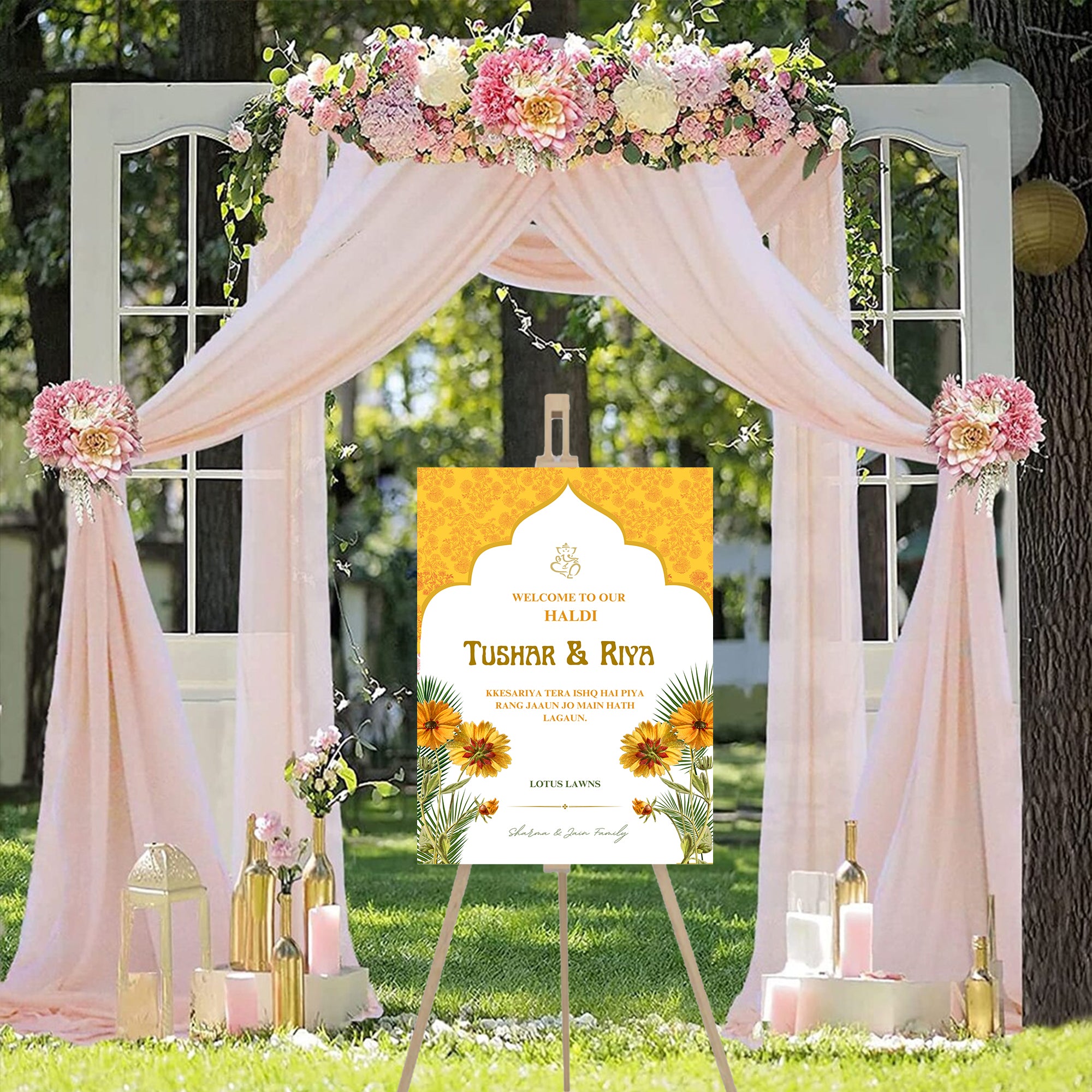 Haldi Ceremony Welcome Board for Decoration