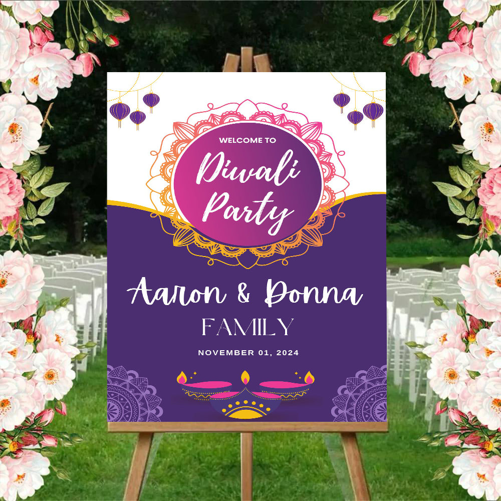 Diwali Welcome Board Sign for Decoration