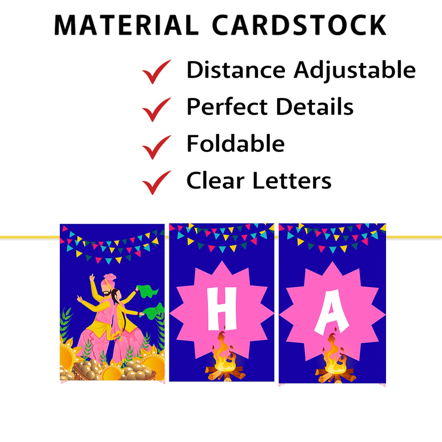 Happy Lohri Banner or Buntings for Decoration