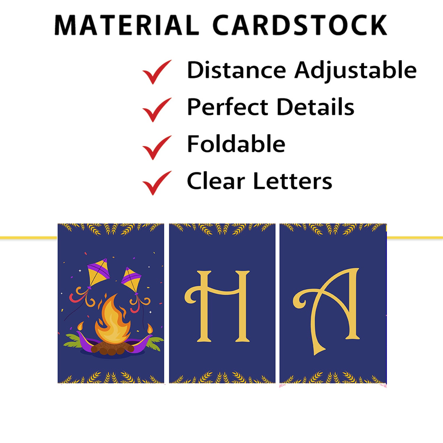 Happy Lohri Banner or Buntings for Decoration