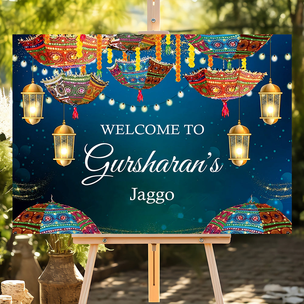 Mehndi Ceremony Signage or Welcome Board for Decoration