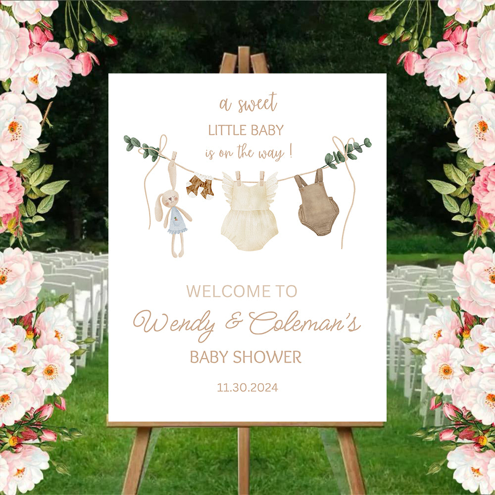 Baby Shower Welcome Board Sign for Decoration