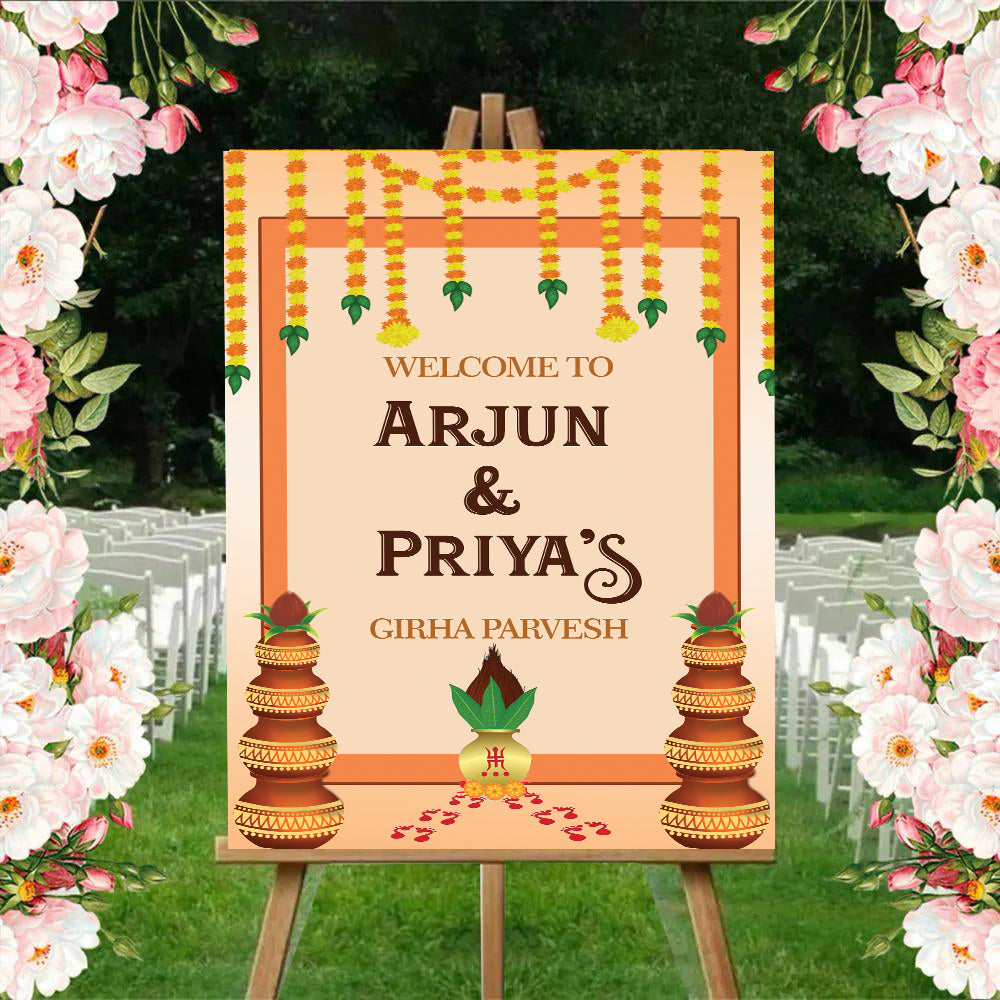 Housewarming Welcome Sign Board for Decoration