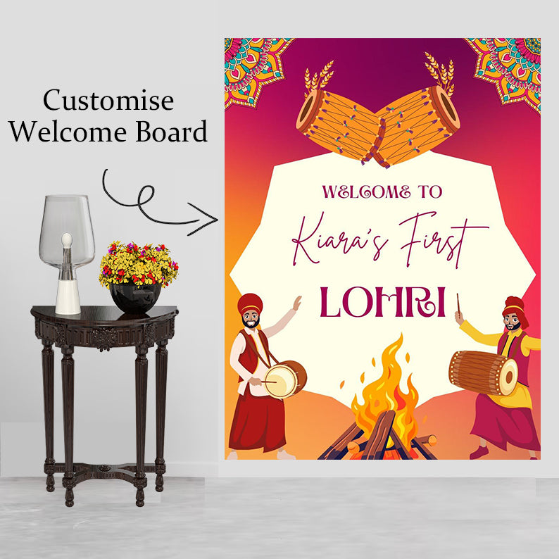 Lohri Party Personalized Yard Sign/Welcome Board