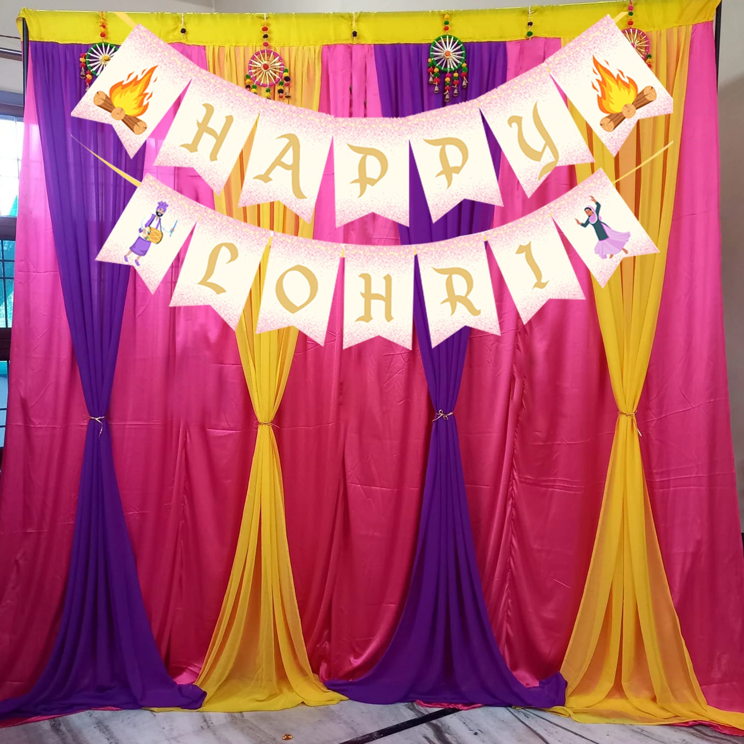 Happy Lohri Banner or Buntings for Decoration