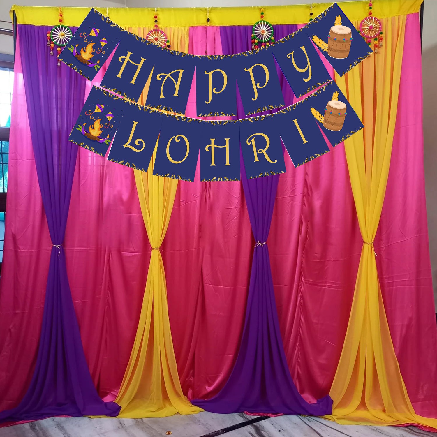 Happy Lohri Banner or Buntings for Decoration