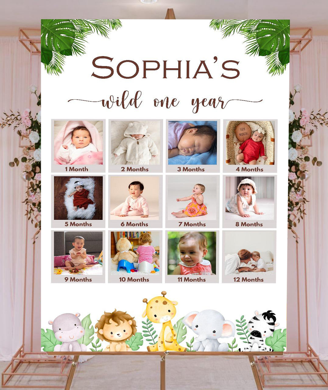 Wild one Theme Baby First Year Photo Sign Board
