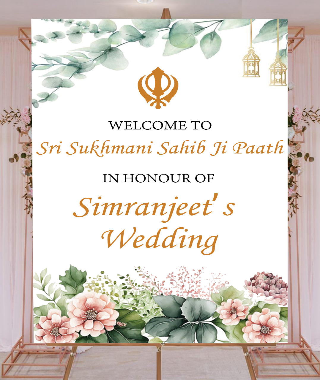 Sukhmani Sahib Path Welcome Sign Board for Decoration