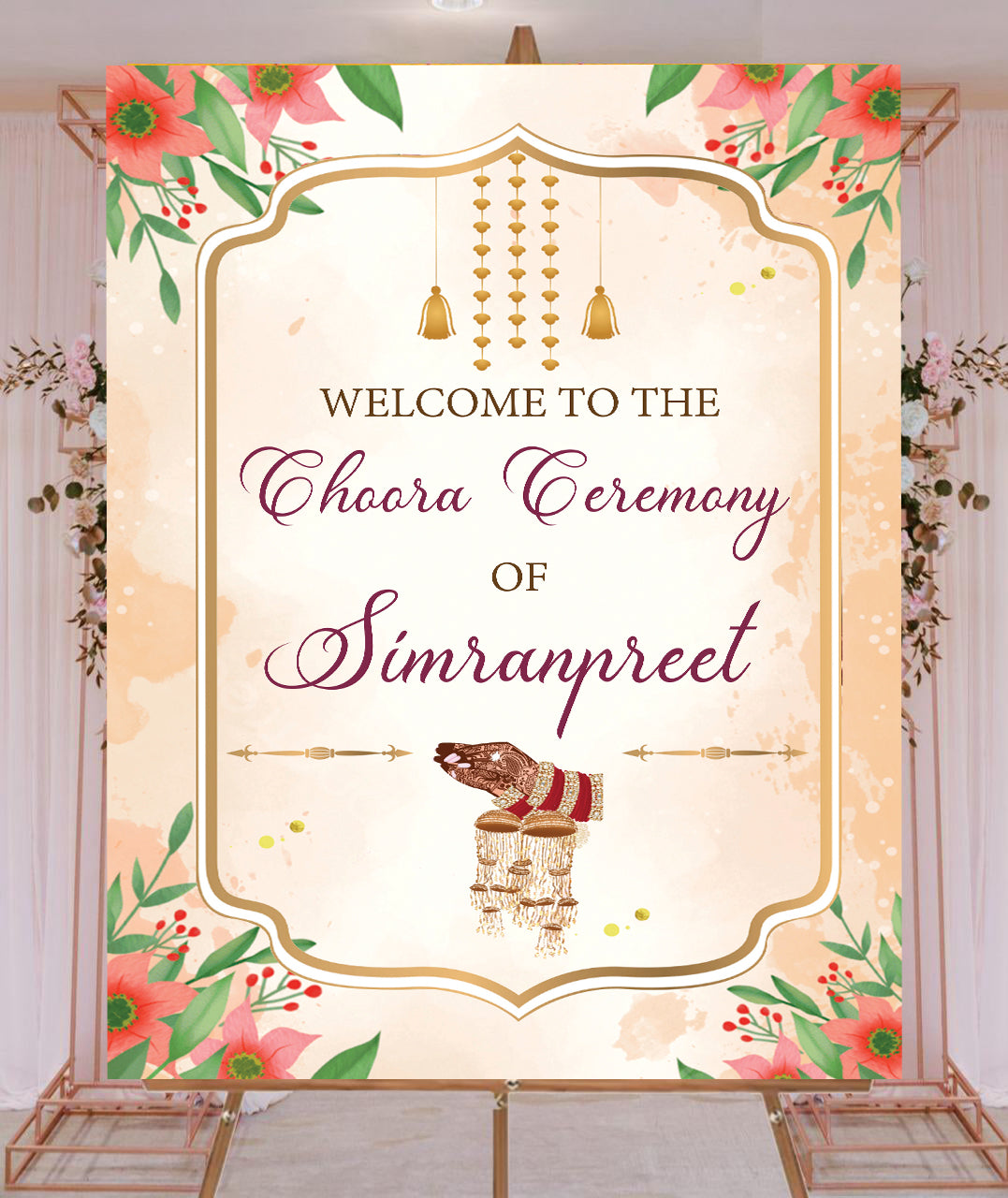 Choora Ceremony Signage Welcome Board for Decoration