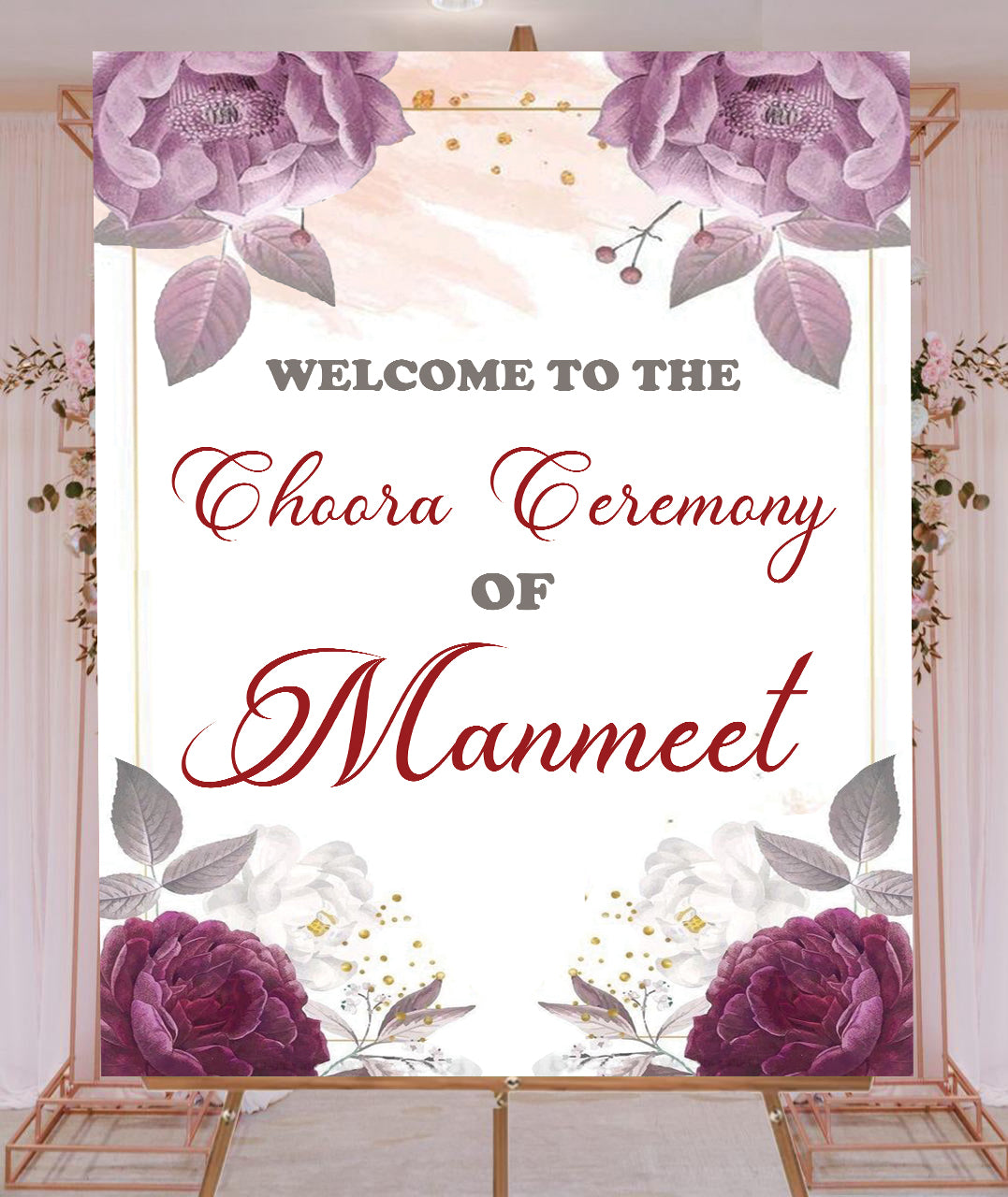 Choora Ceremony Signage Welcome Board for Decoration