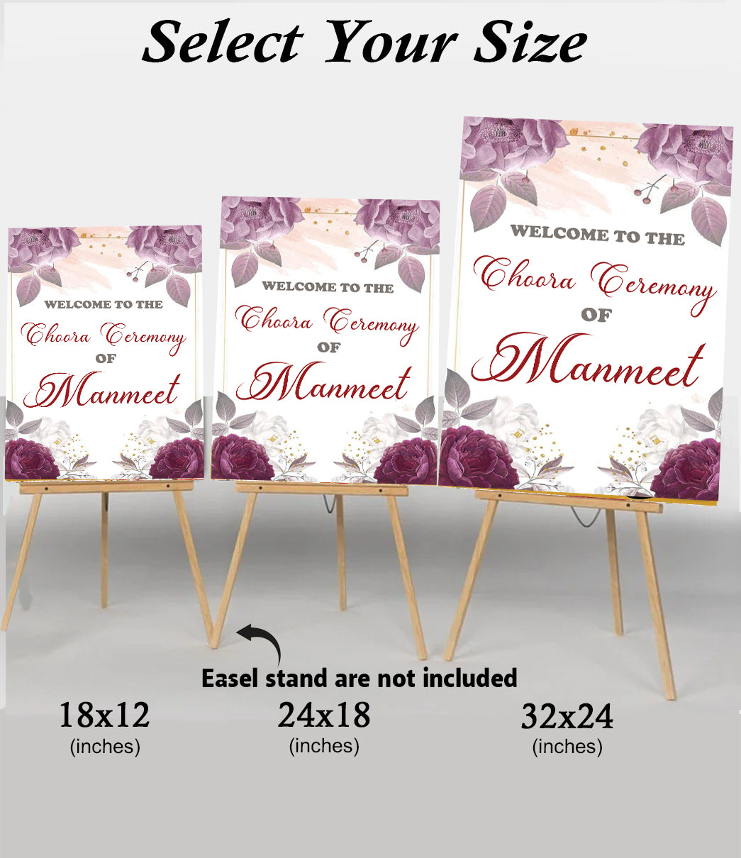 Choora Ceremony Signage Welcome Board for Decoration