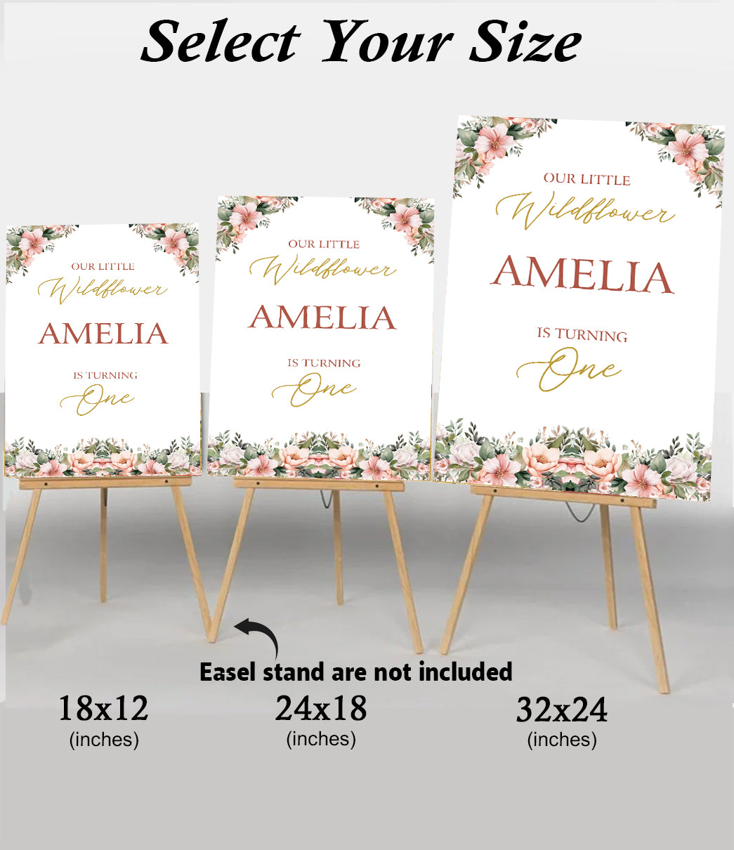 First Birthday Wild Flower Theme Birthday Party Yard Sign/Welcome Board