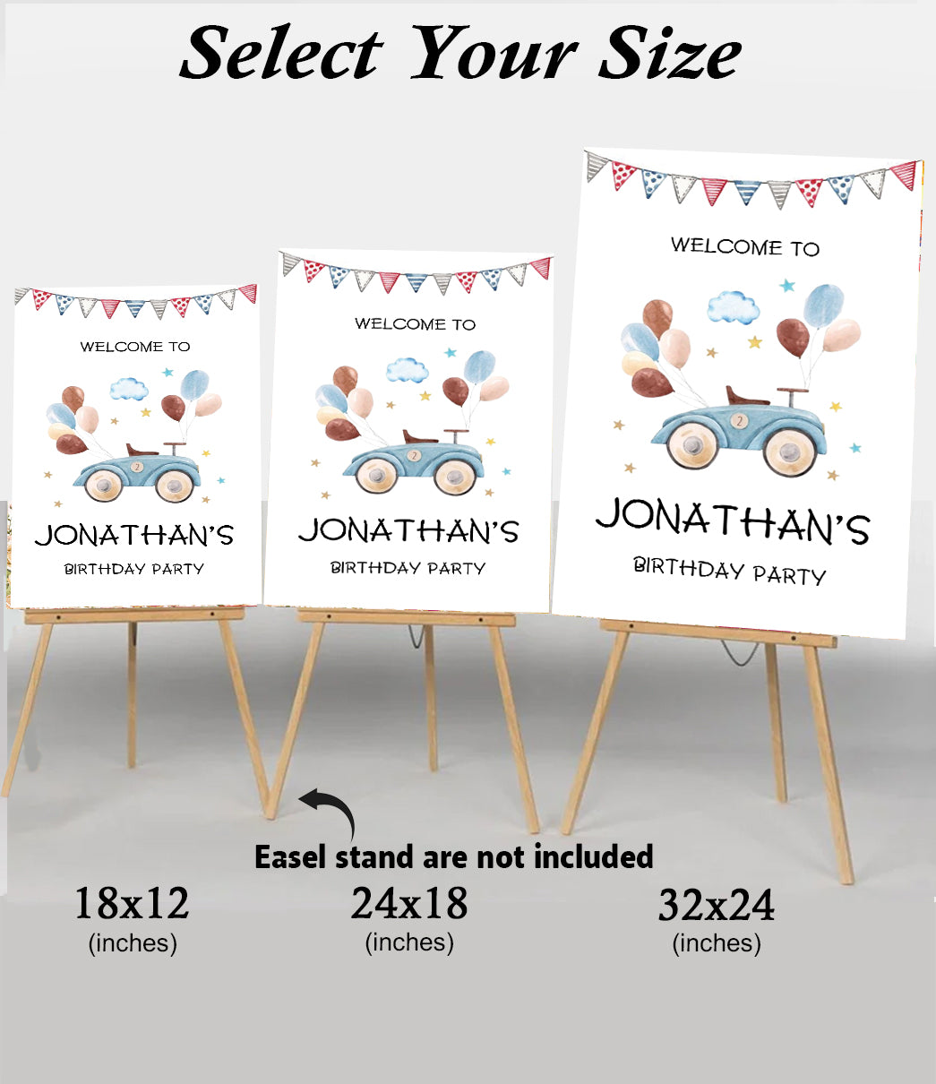 Car Theme Birthday Party Yard Sign/Welcome Board