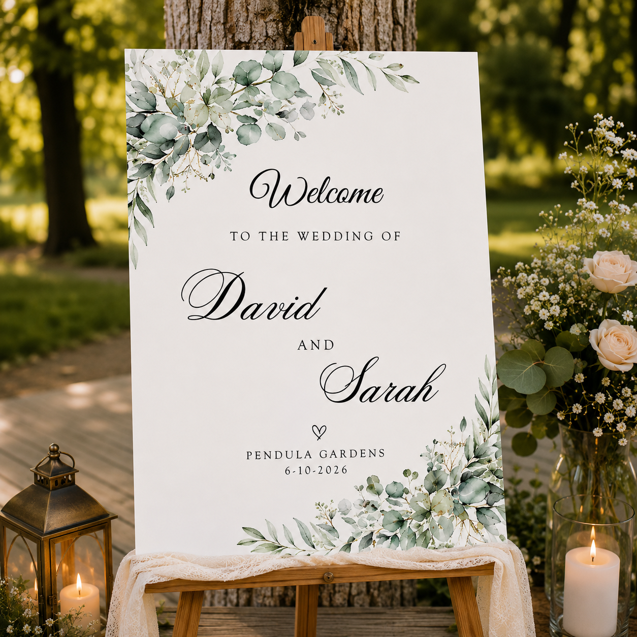 Wedding Welcome Sign Board for Decoration