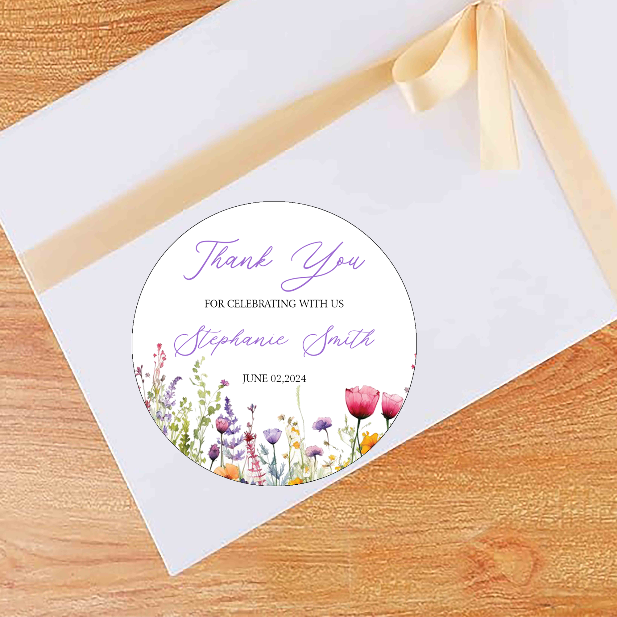 Wild Flower Theme  Baby Shower Party Thank You Tags/Return Gift Sticker