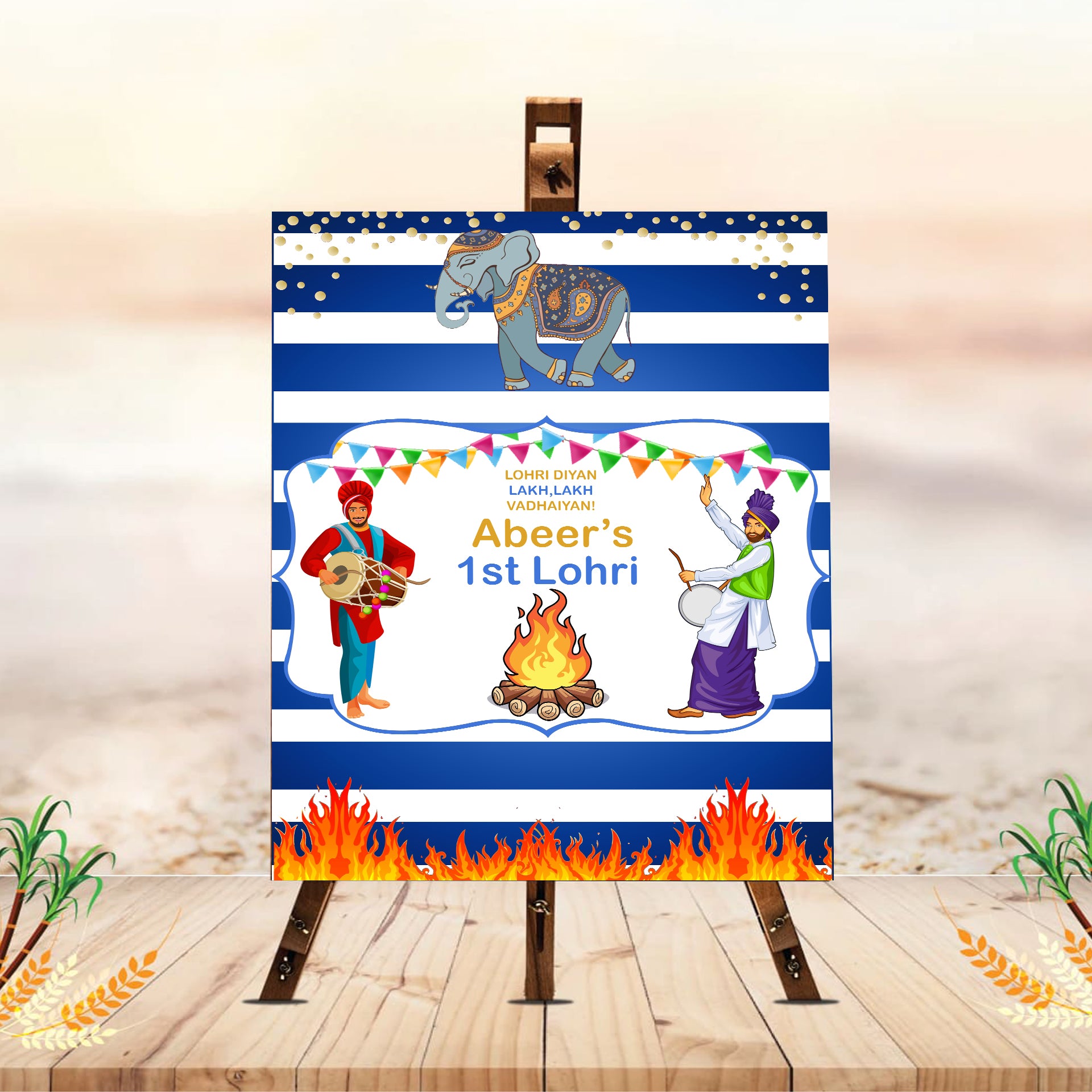 Lohri Party personalized Yard Sign/Welcome Board