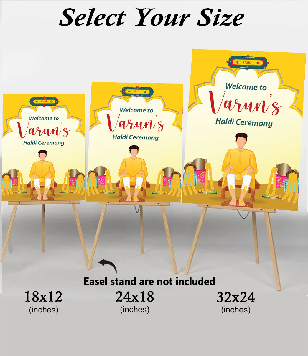 Haldi Ceremony Welcome Board for Decoration