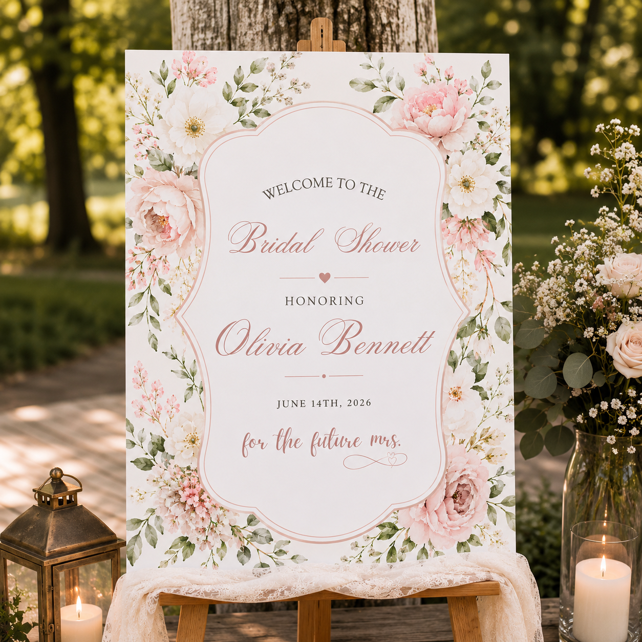 Bridal Shower Party Welcome Board