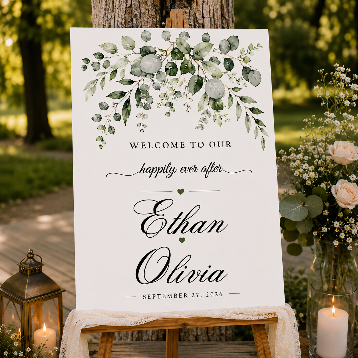 Wedding Welcome Sign Board for Decoration
