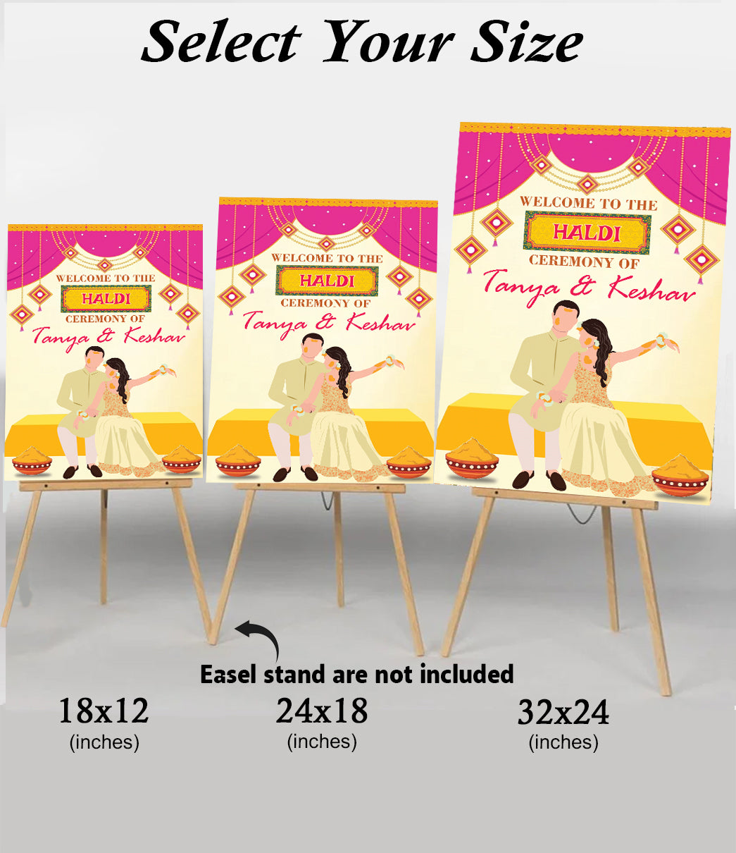 Haldi Ceremony Welcome Board for Decoration