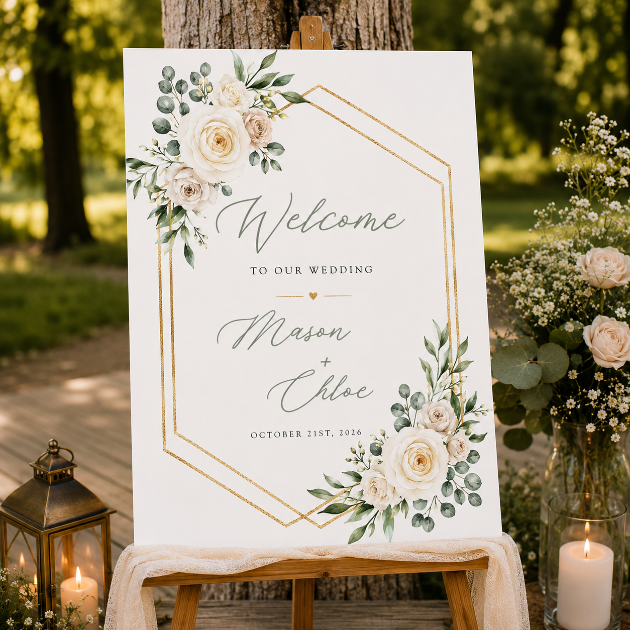 Wedding Welcome Sign Board for Decoration