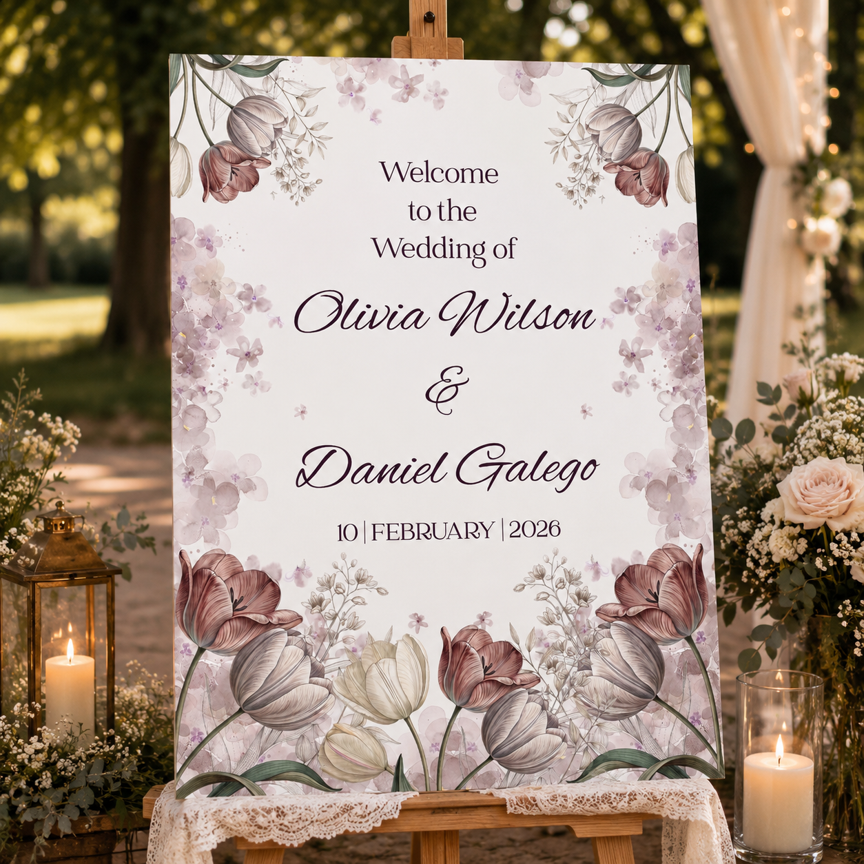 Wedding Welcome Sign Board for Decoration