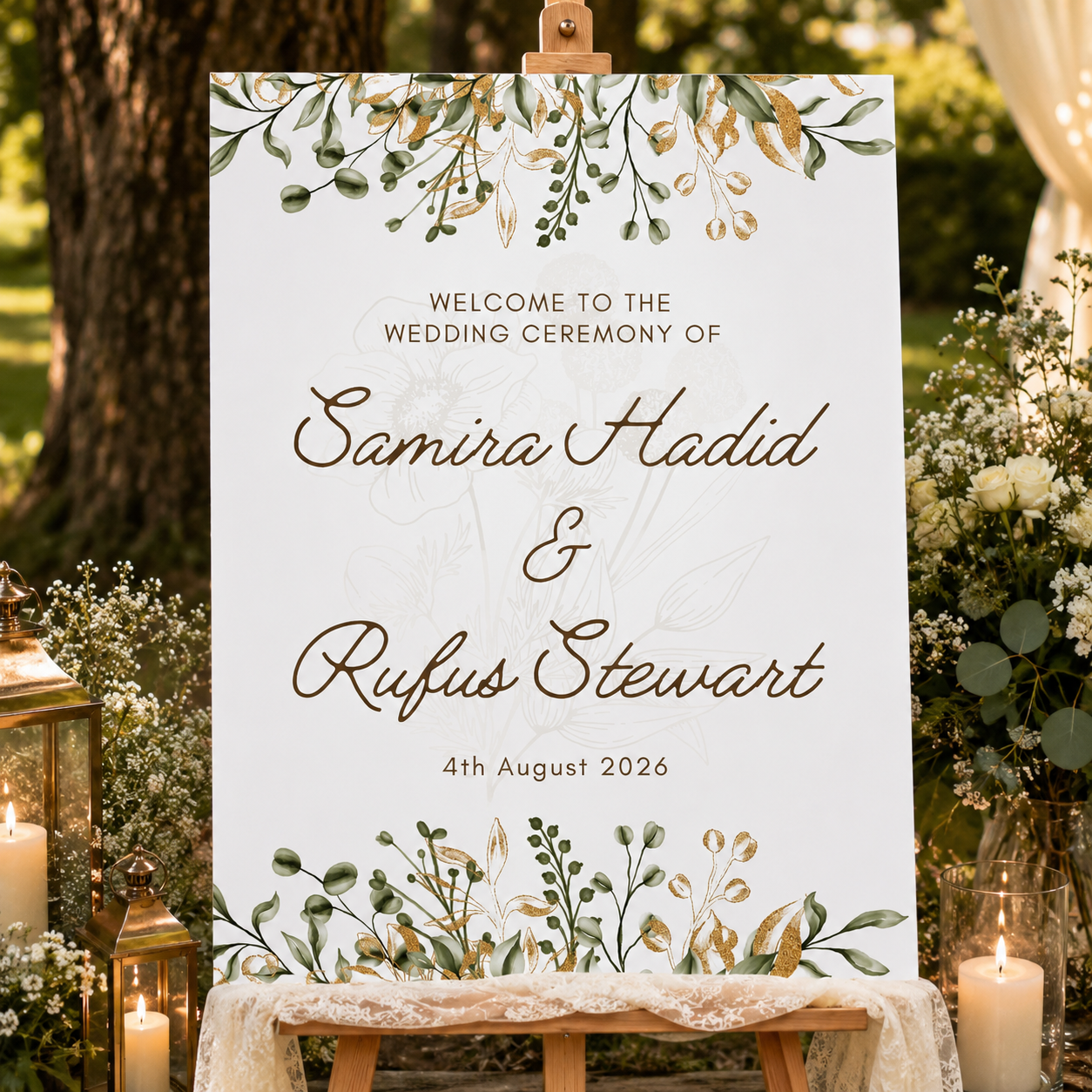 Wedding Welcome Sign Board for Decoration