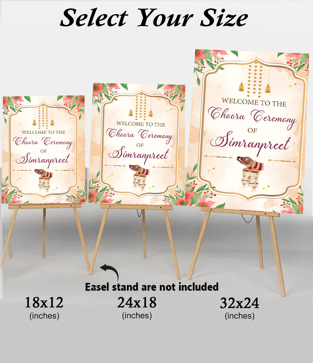 Choora Ceremony Signage Welcome Board for Decoration