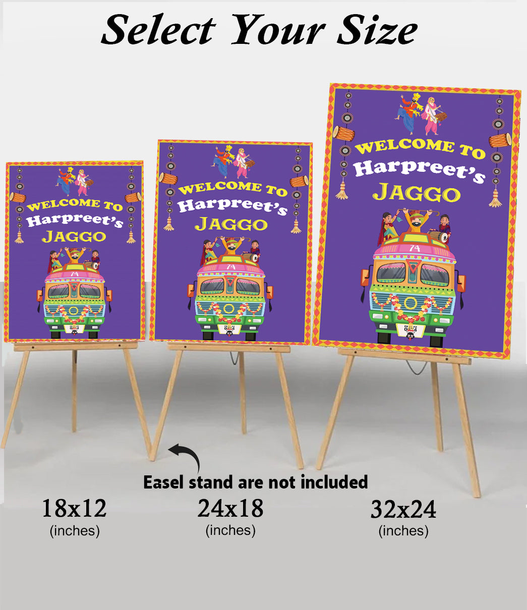 Jaggo Welcome Signage for Punjabi Wedding Decoration