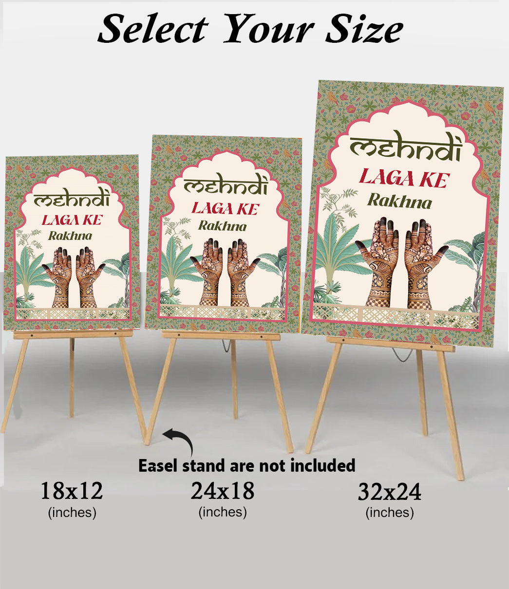Mehndi Ceremony Signage or Welcome Board for Decoration