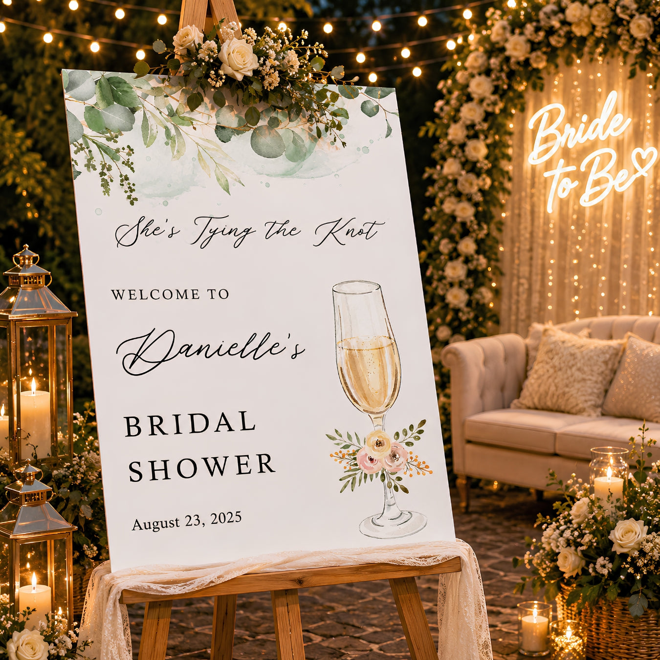 Bridal Shower Party Welcome Board