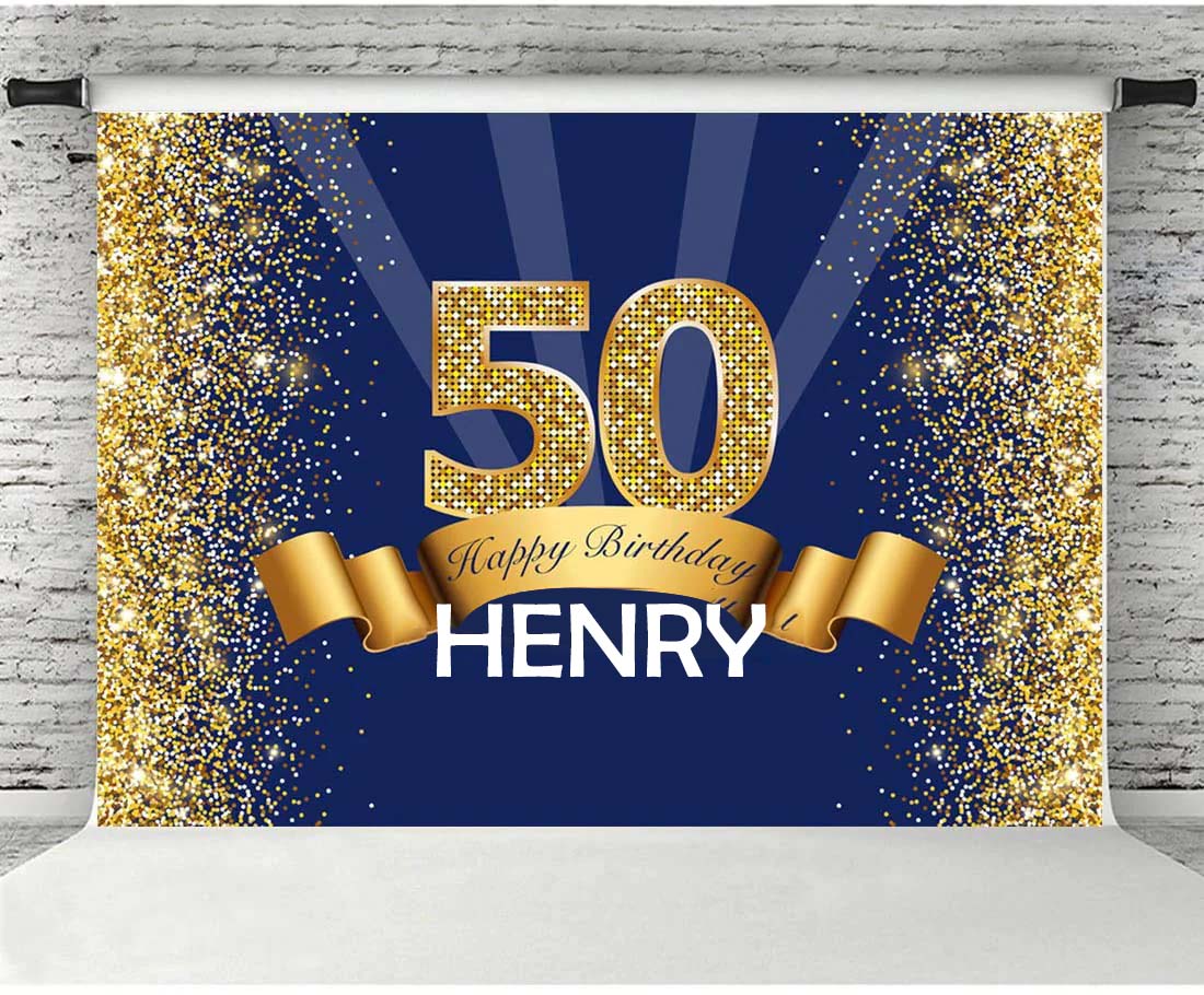 50th Theme Birthday Party Personalized Backdrop