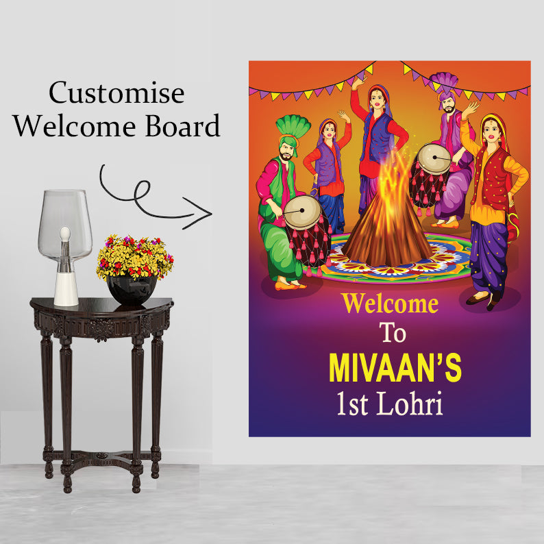 Lohri Party Personalized Welcome Board