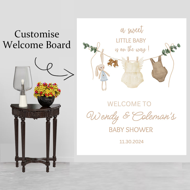 Baby Shower Welcome Board Sign for Decoration