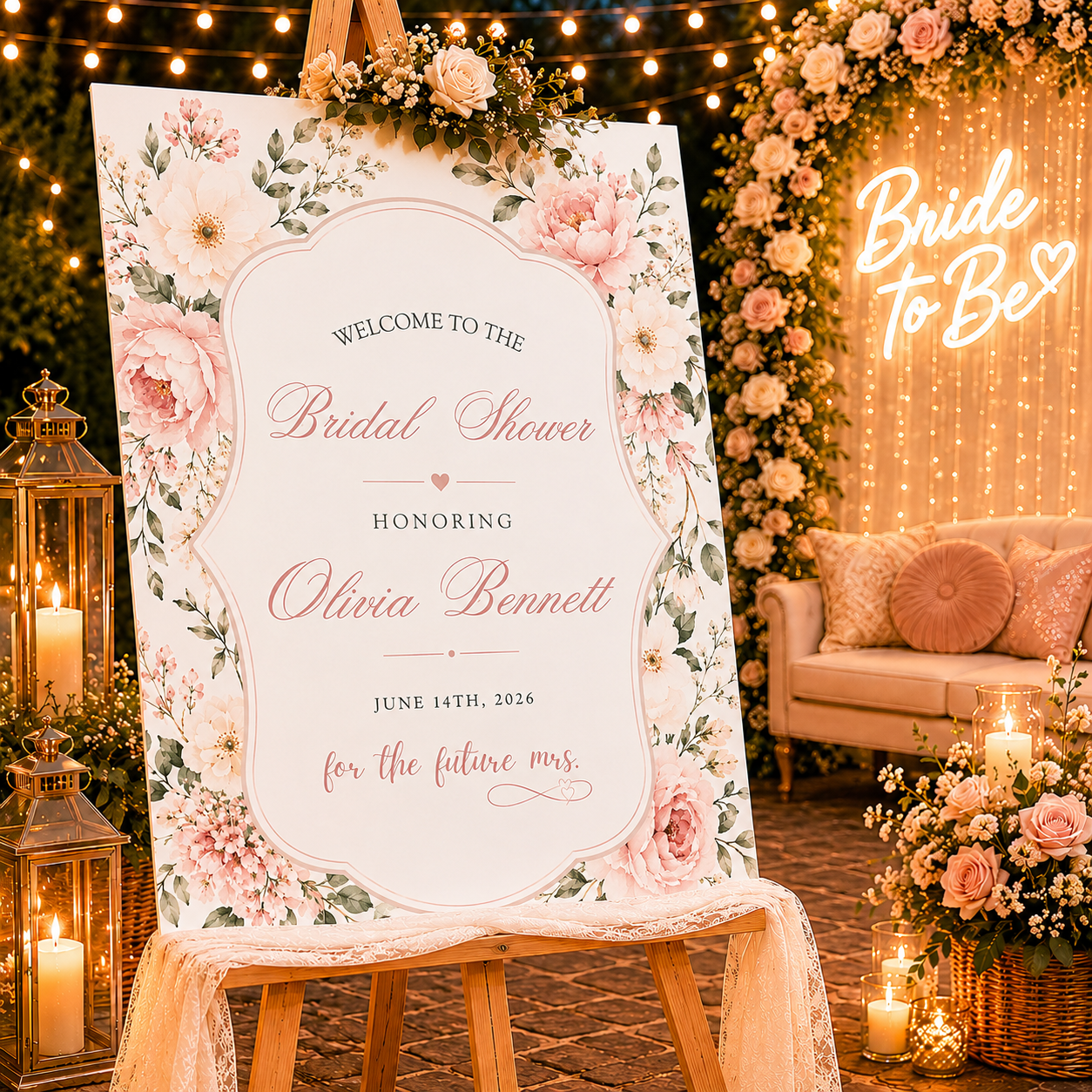 Bridal Shower Party Welcome Board