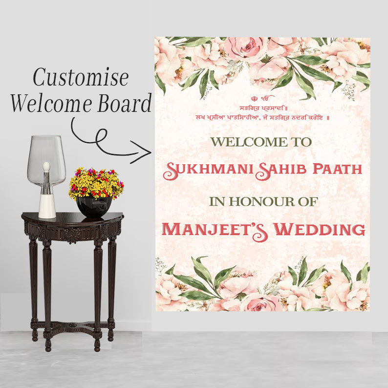 Sukhmani Sahib Path Welcome Sign Board for Decoration