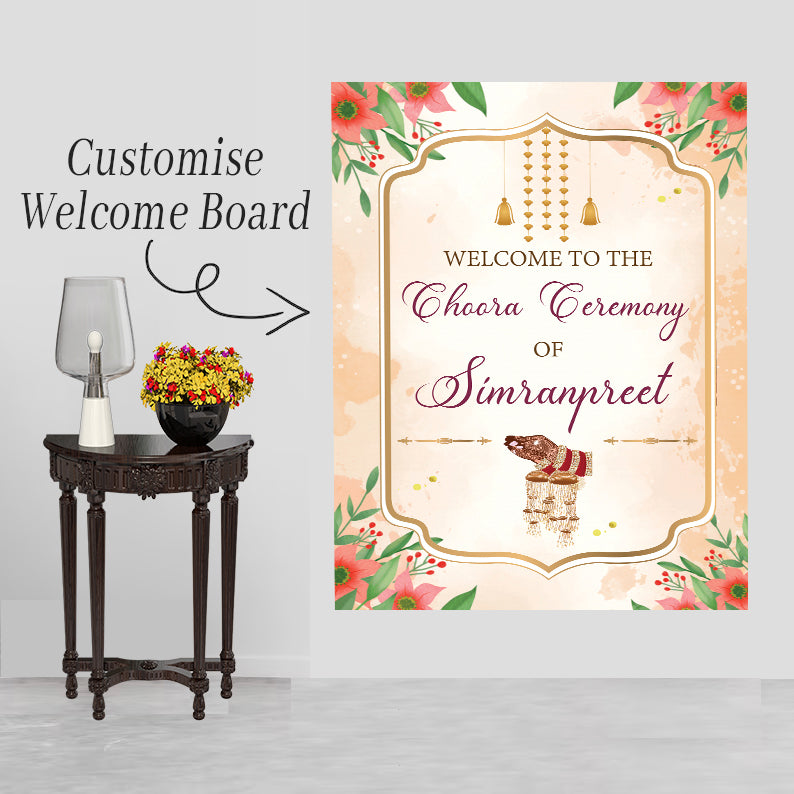 Choora Ceremony Signage Welcome Board for Decoration