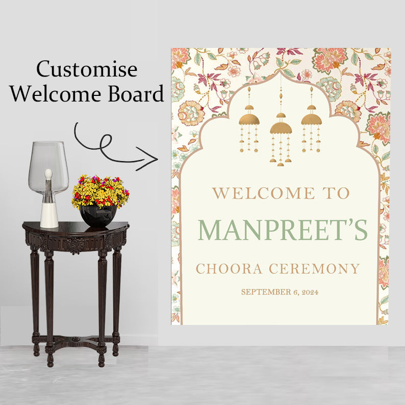 Choora Ceremony Signage Welcome Board for Decoration