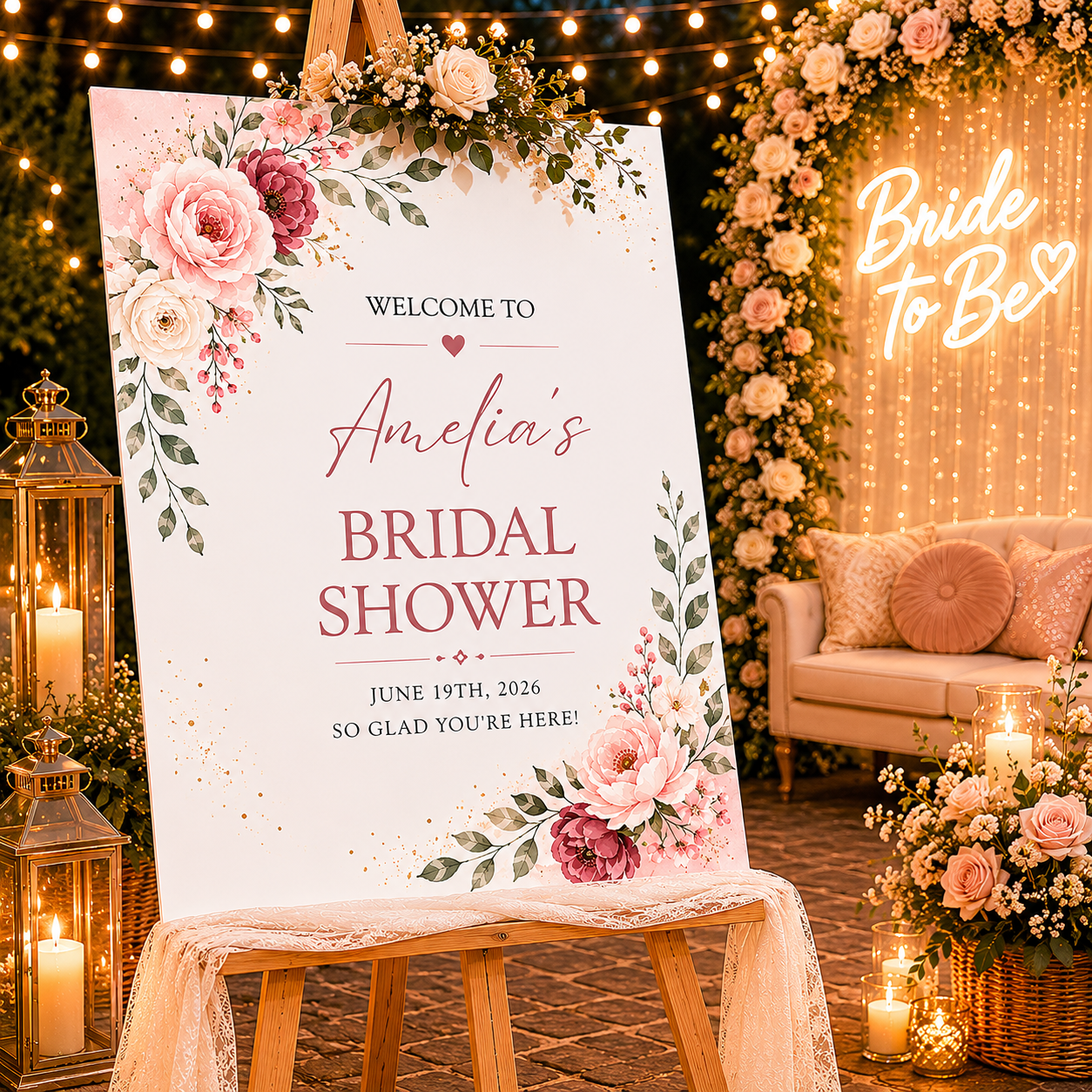 Bridal Shower Party Yard Sign/ Welcome Board