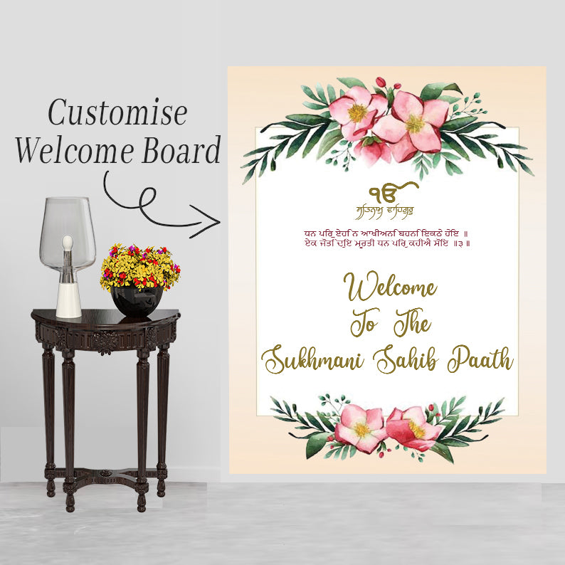 Sukhmani Sahib Path Welcome Sign Board for Decoration