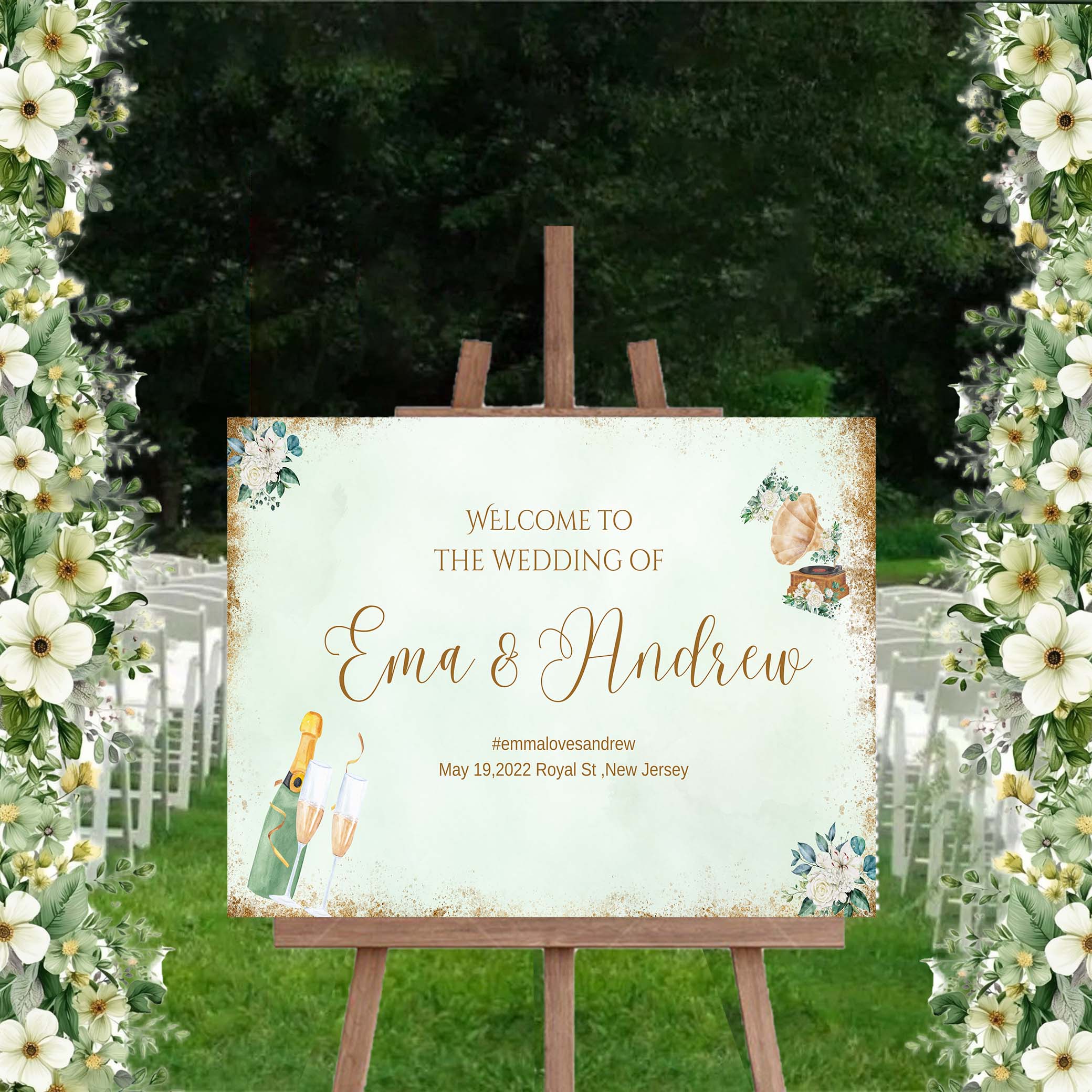 Wedding Welcome Sign Board for Decoration