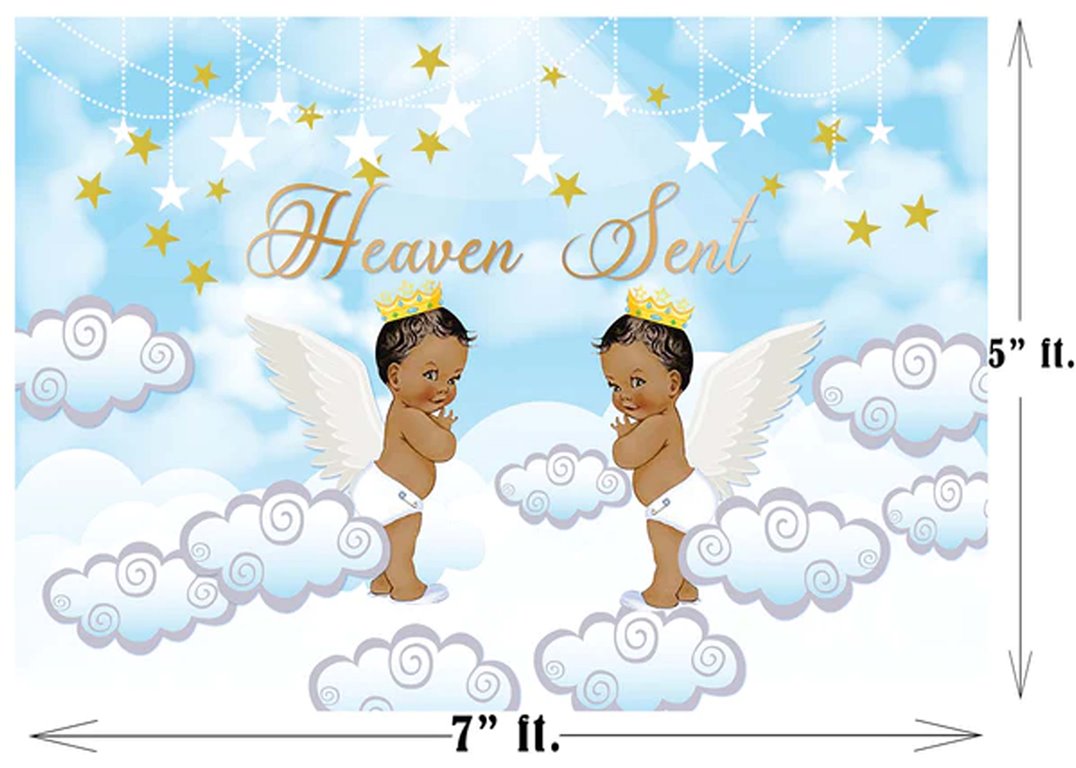 Twin Boys Party Theme Birthday Party Personalized Backdrop.