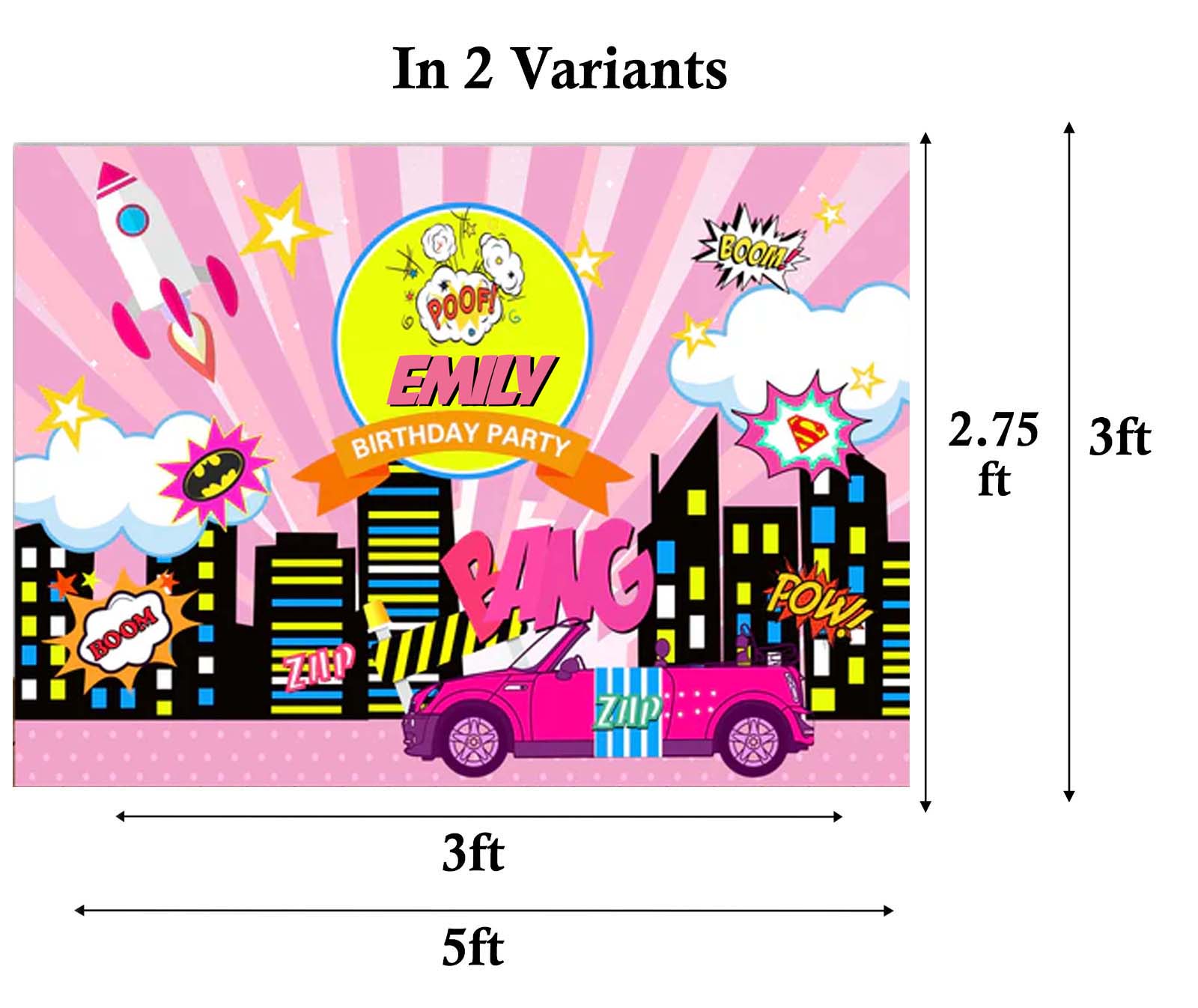 Super Girl  Birthday Party Personalized Backdrop.