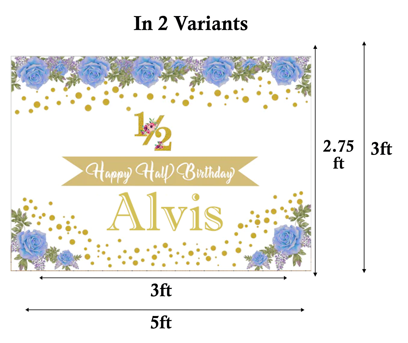Half Birthday Boys Party Personalized Backdrop.