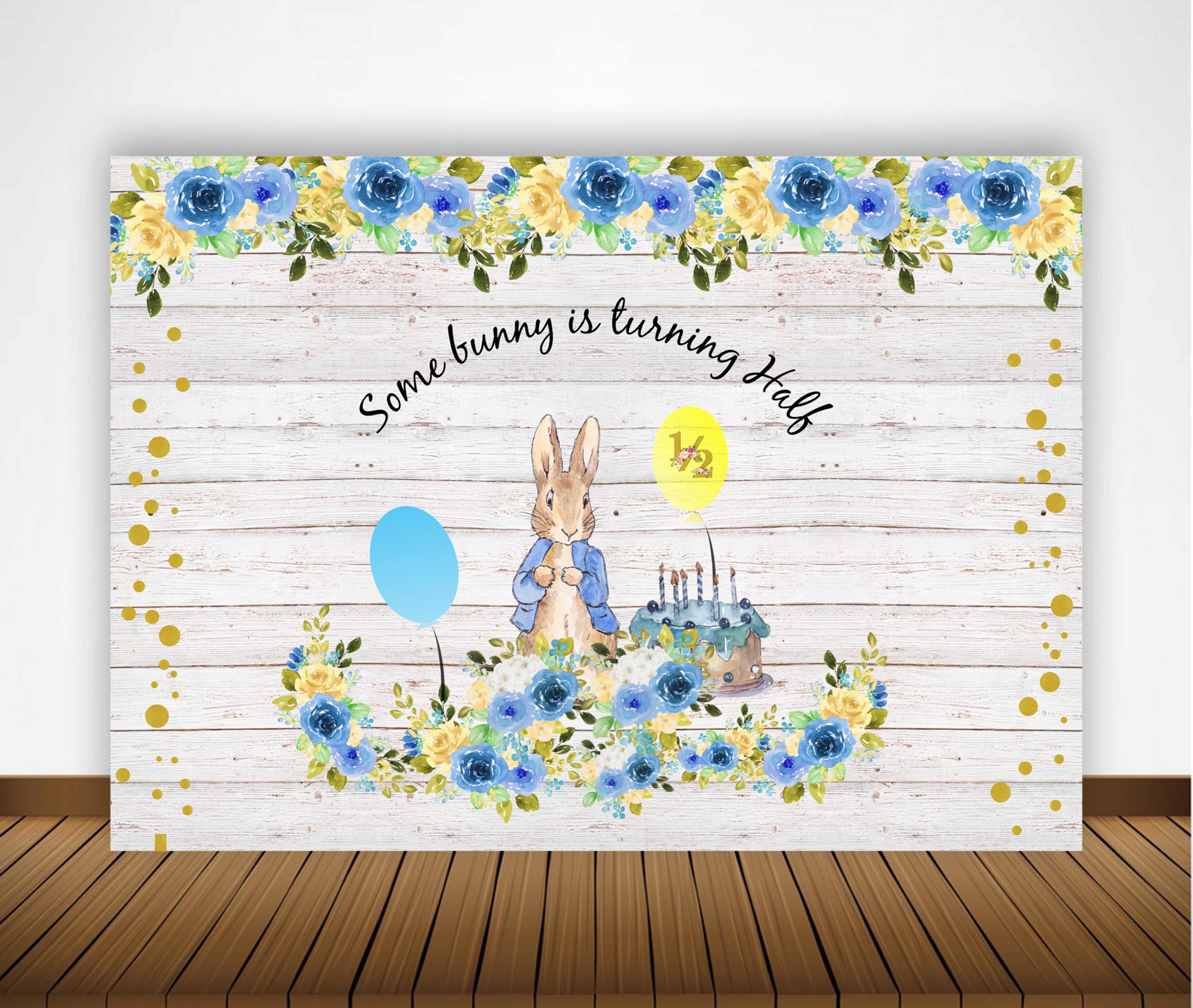 Half Birthday Boys Party Personalized Backdrop.