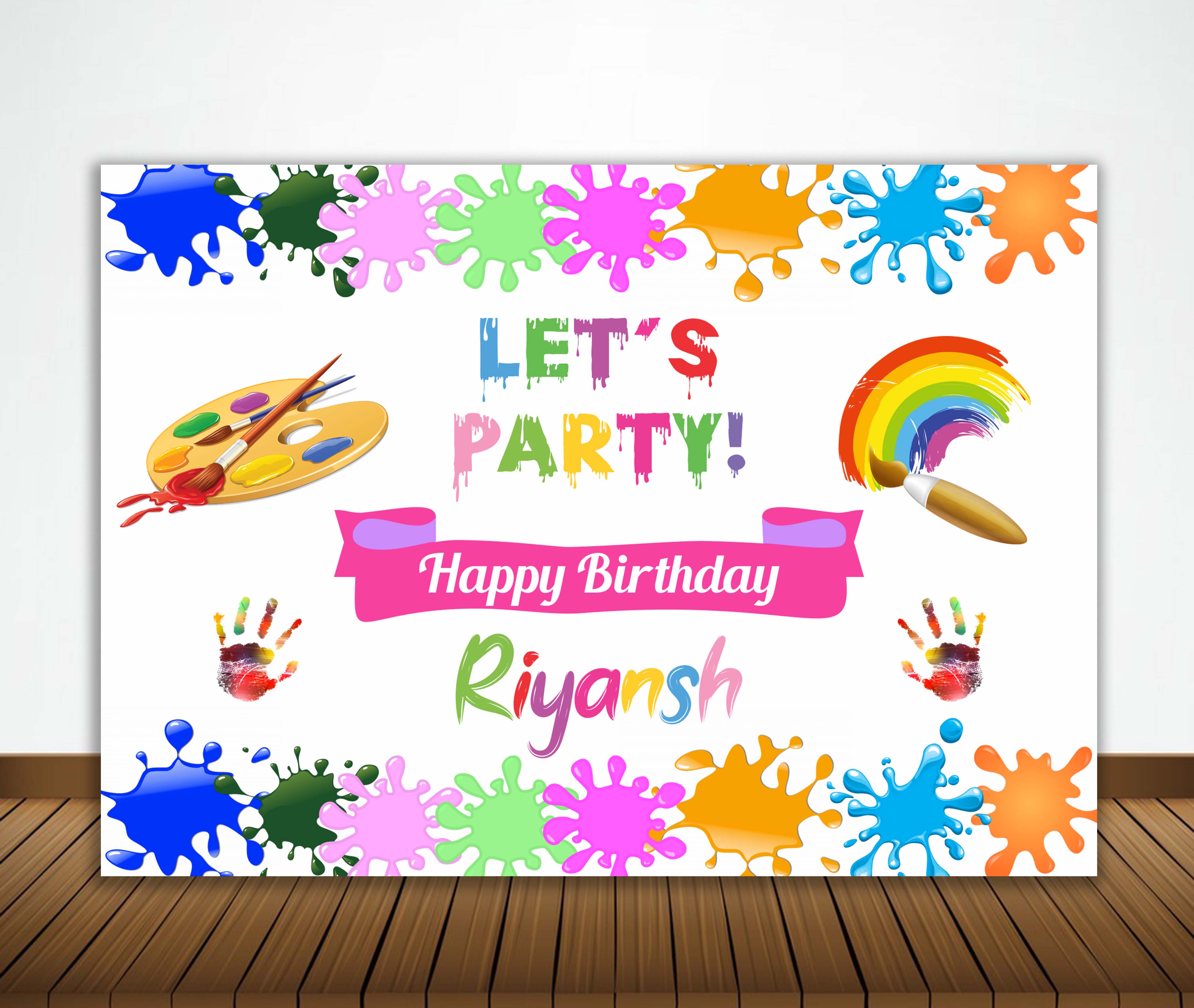 Art and Craft  Birthday Party Backdrop (Personalized)