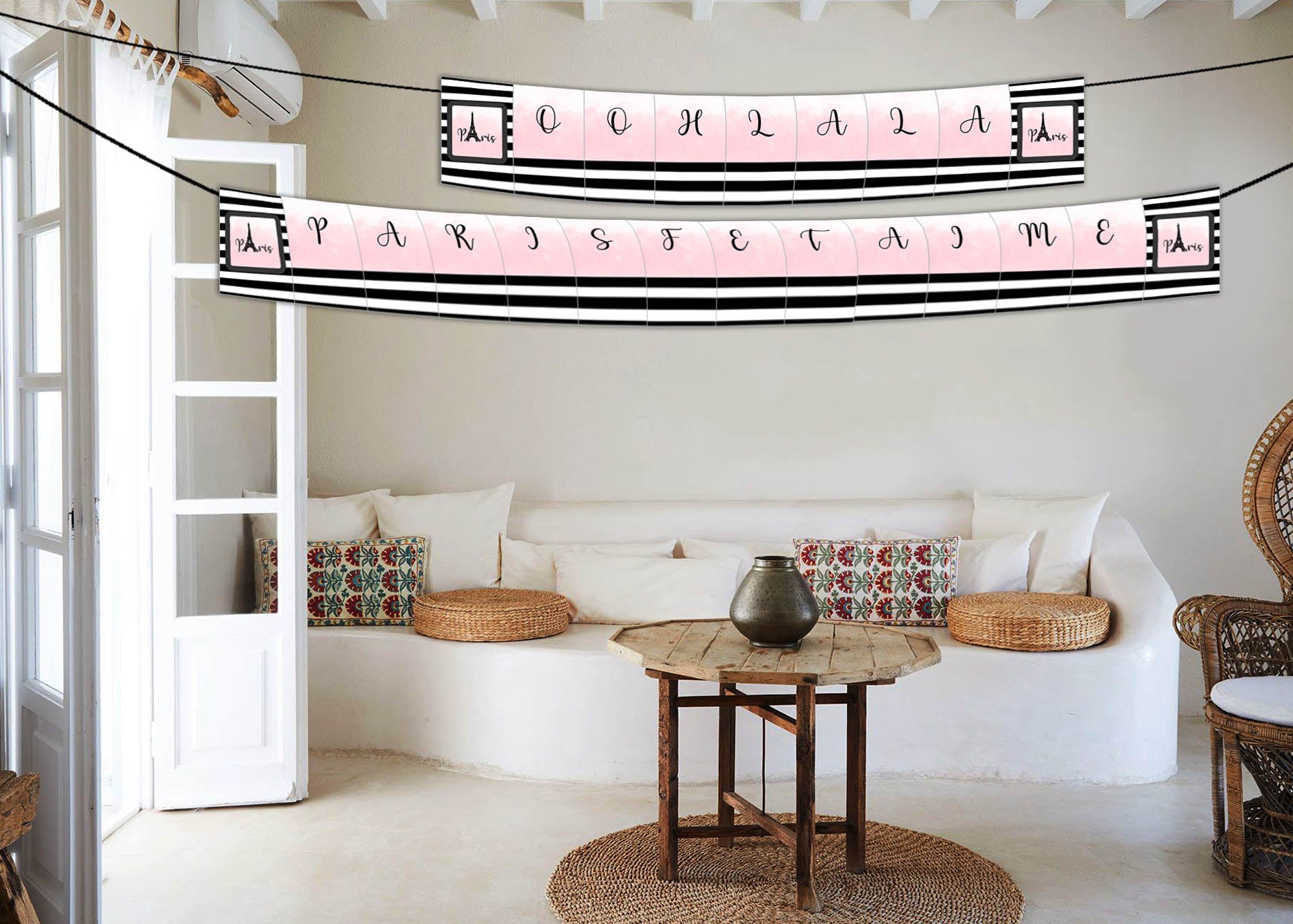Paris Theme Birthday Party Banner for Decoration