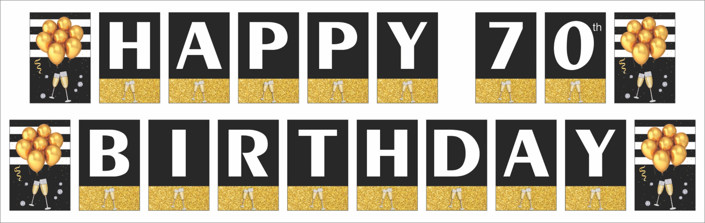 70th Birthday Party Banner for Decoration